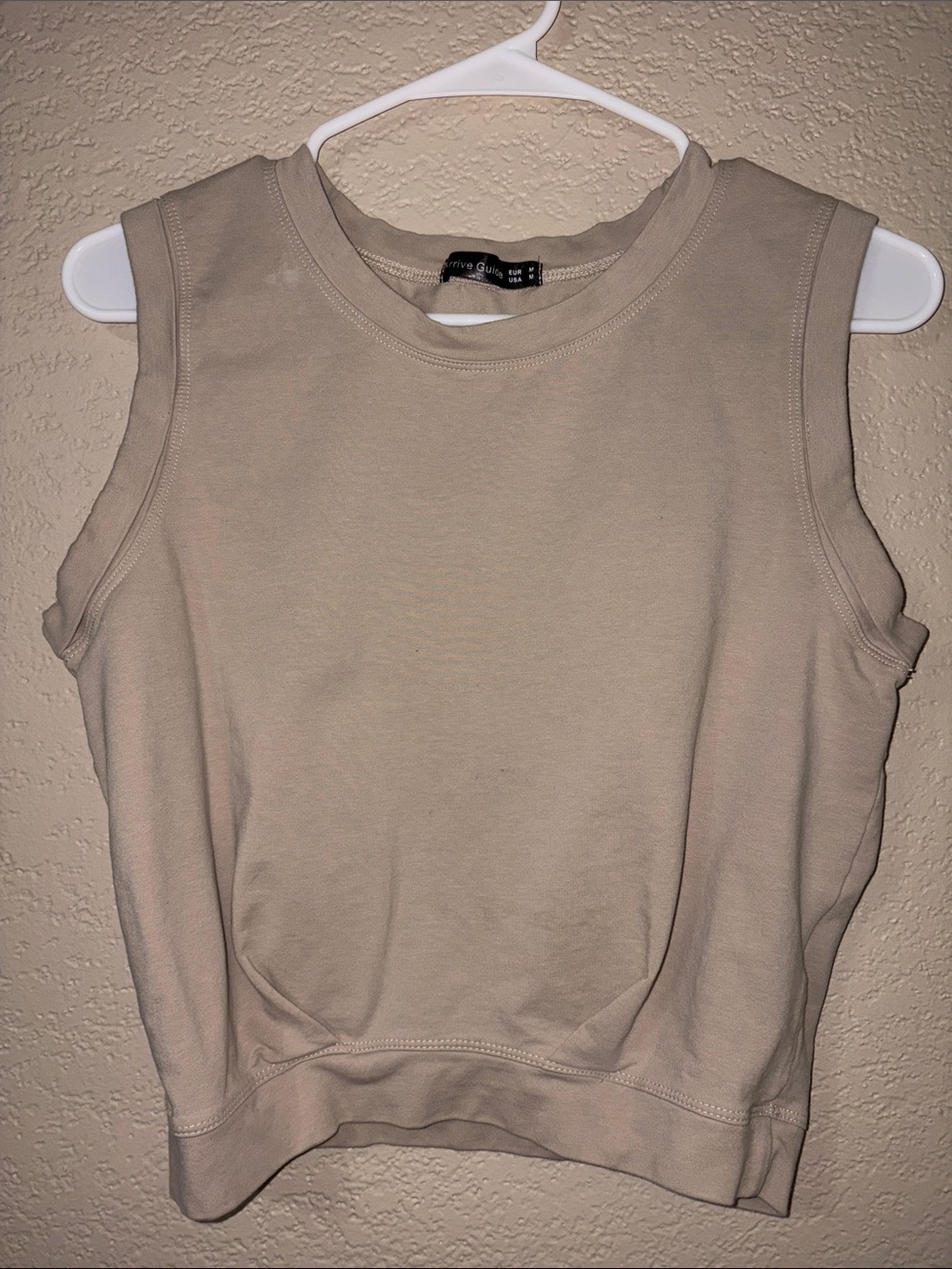 Crewneck Sleeveless Tank Top in Taupe
